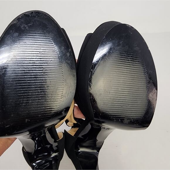 New Platform Black Chunky Heels T Strap Sexy Heels Prom Party Dress Shoes 9.5 - Picture 8 of 11